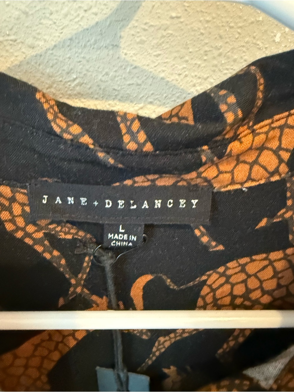 Jane & Delancey Giraffe Print Button-Up Blouse in Black and Brown - Picture 4 of 9
